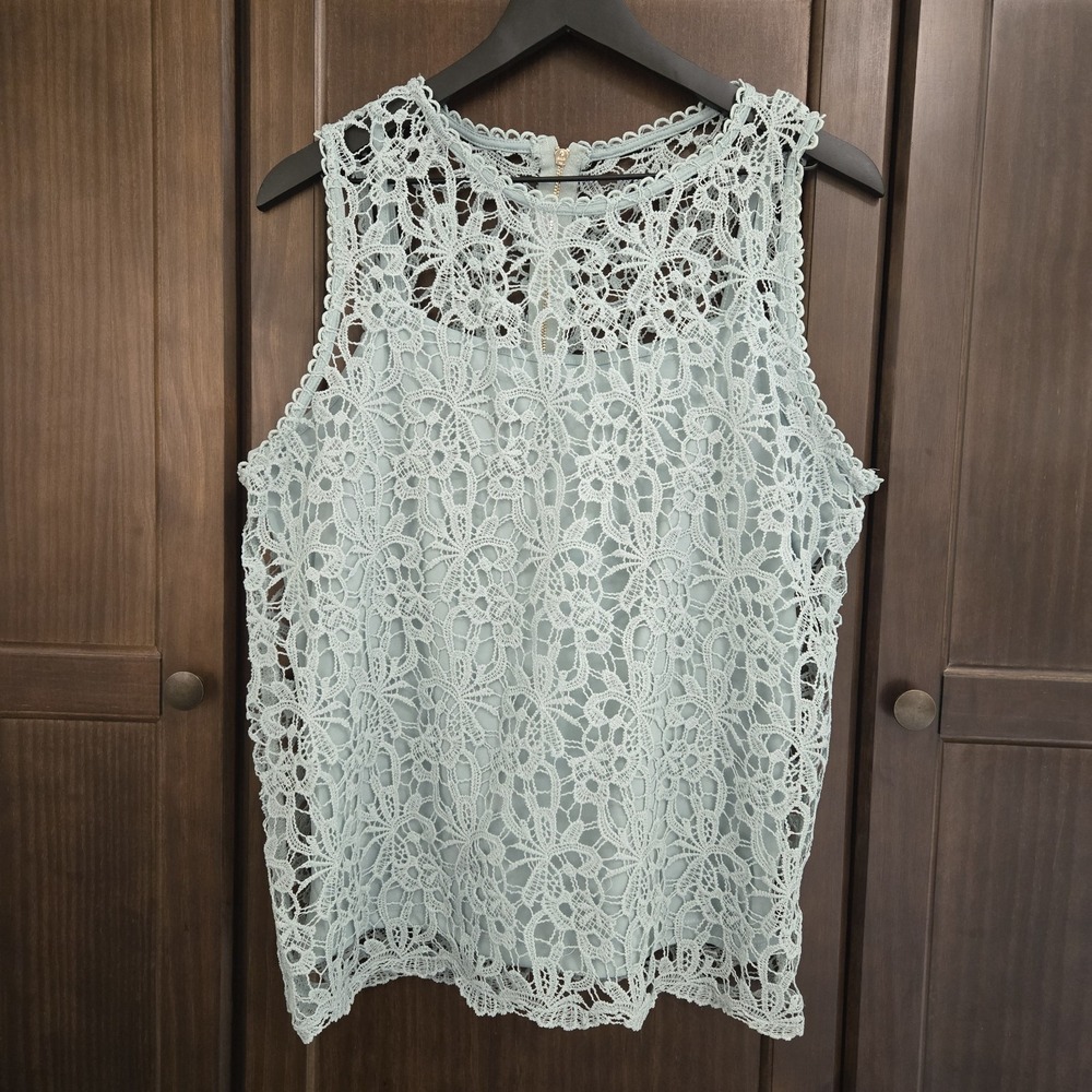 Maurices Lace Crochet Sleeveless Top in Light Mint